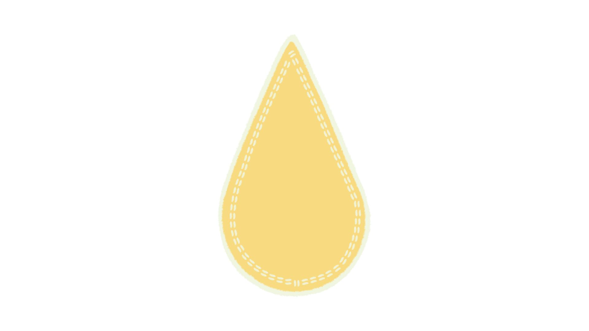 Illustration of a single yellow droplet, representing unusual discharge from the penis